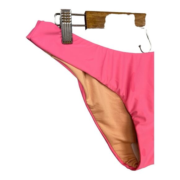 J. Crew Curved Waist Cheeky‎ Bikini Bottom in Tropical Pink Size M NWT - Picture 5 of 8
